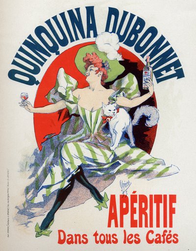 Food and Beverage. Quinquina Dubonnet aperitif. Poster by Jules Cheret, France by Jules Cheret