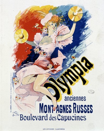 Olympia: old roller coaster, comic book of the Capuchines - poster by Jules Cheret by Jules Cheret