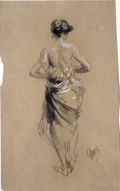 Standing Woman Seen from Behind by Jules Cheret