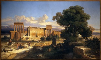 Ruins of Baalbek (Ancient Heliopolis, Present-Day Lebanon). Painting by Jules Coignet (1798-1860), Oil on Canvas by Jules Coignet