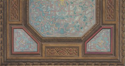 Design for the Painted Decoration of a Coffered Ceiling with the Monogram: H by Jules Edmond Charles Lachaise and Eugène Pierre Gourdet