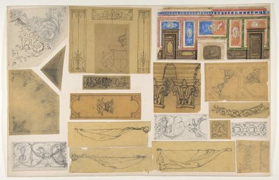 Nineteen designs for the painted decoration of interiors, 1830-97 by Jules Edmond Charles Lachaise and Eugène Pierre Gourdet