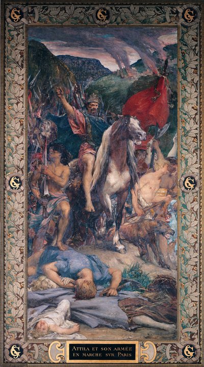 Attila and His Army Marching on Paris by Jules Elie Delaunay
