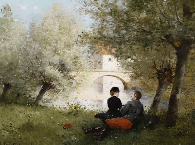 Along the River by Jules Frederic Ballavoine