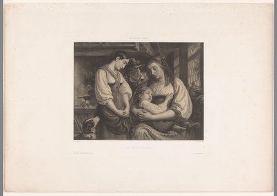 Mother with Injured Child in Lap (title on object: The Little Wounded) by Jules Hébert