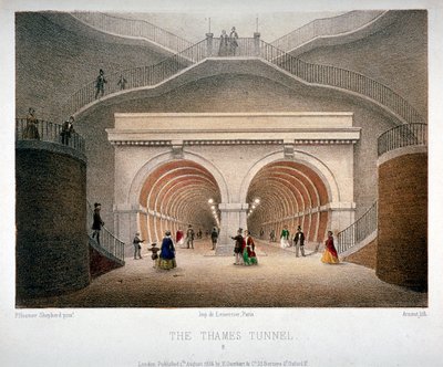 View of the Entrance to the Thames Tunnel, London by Jules Louis Arnout