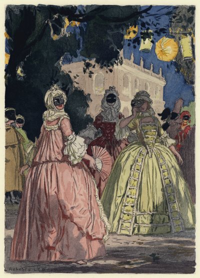 Illustration for memoirs of Casanova by Jules Marie Auguste Leroux