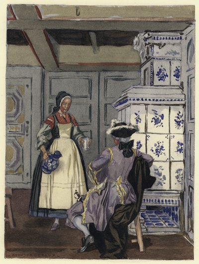 Illustration for memoirs of Casanova by Jules Marie Auguste Leroux