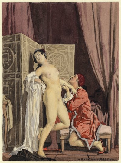 Illustration for memoirs of Casanova by Jules Marie Auguste Leroux