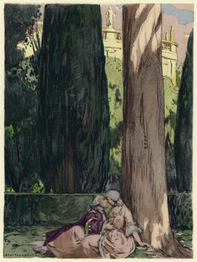 Illustration for memoirs of Casanova by Jules Marie Auguste Leroux