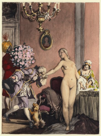 Illustration for memoirs of Casanova by Jules Marie Auguste Leroux