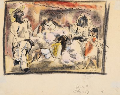A man, two women, two children by Jules Pascin