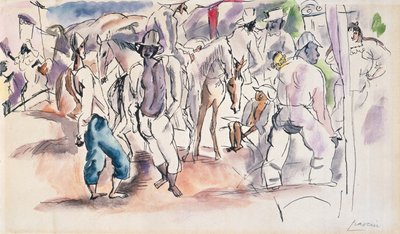 Figures and Horses by Jules Pascin