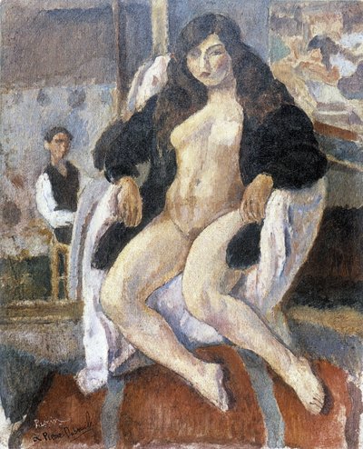 Portrait of the painter Pierre Dubreuil and his model by Jules Pascin by Jules Pascin