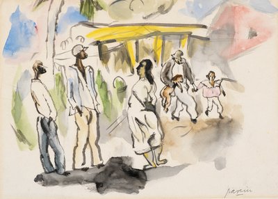 Southern Scene: Four black, Two Children by Jules Pascin