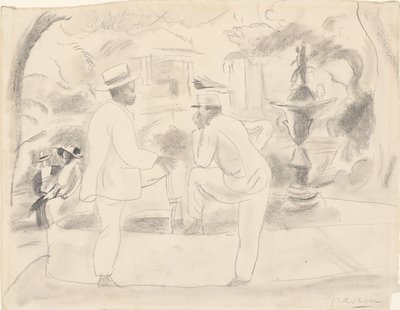 Two Men in the Park by Jules Pascin