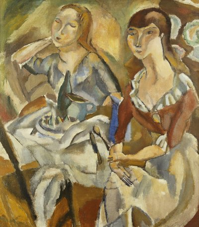 Young Women at a Table by Jules Pascin