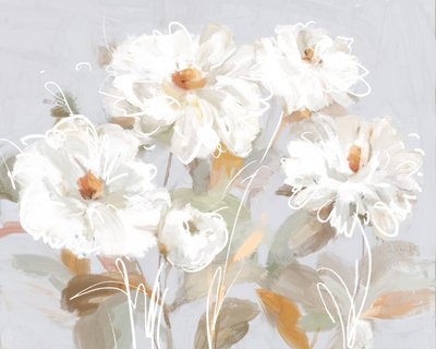 Abstract White Flowers by Julia Cheney