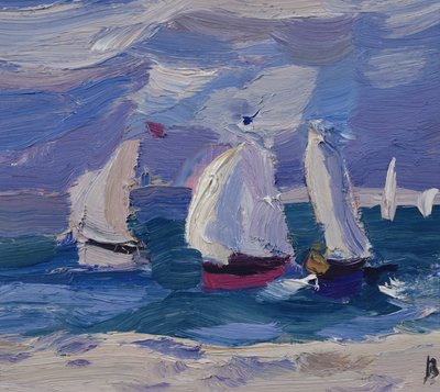 Dinghies racing in Poole Harbour by Julian Bailey