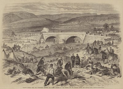 Traktir Bridge over the Tchernaya, showing the Works erected by the French for its Defence after the Battle by Julian Portch