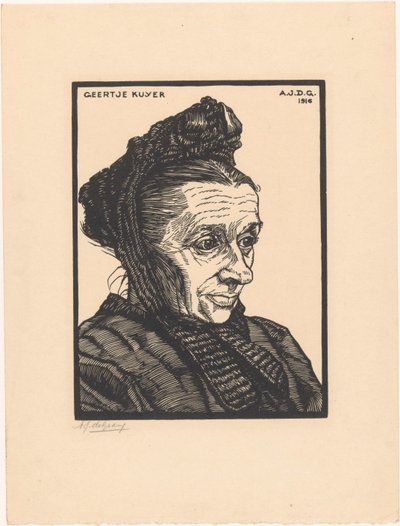 Portrait of Geertje Kuijer by Julie de Graag (signed by artist)