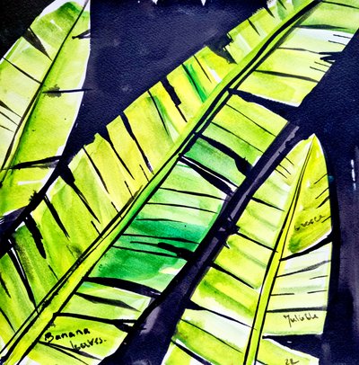 Vibrant Banana Leaves by Julija Belickienė