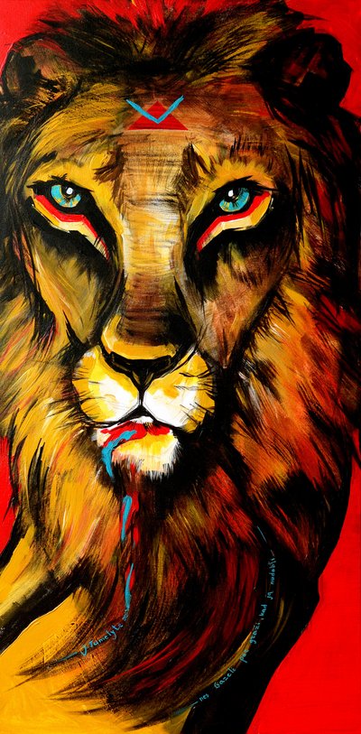 Vibrant Lion Spirit by Julija Belickienė