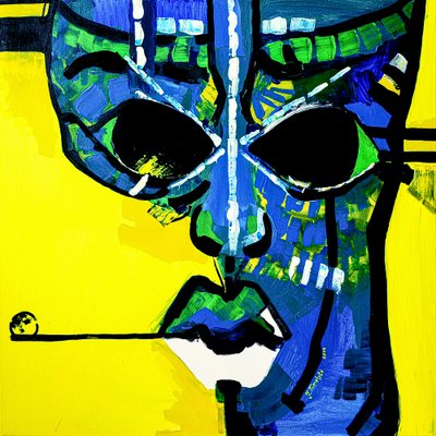 Vibrant Smoking Face by Julija Belickienė