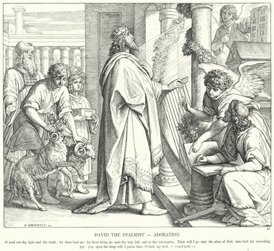 David the Psalmist, Adoration by Julius (after) Schnorr von Carolsfeld