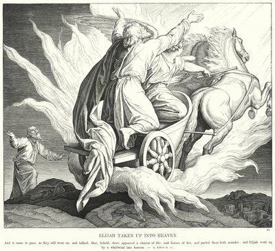 Elijah Taken up into Heaven (engraving) by Julius (after) Schnorr von Carolsfeld