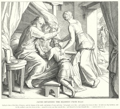 Jacob Obtaining the Blessing from Isaac by Julius (after) Schnorr von Carolsfeld