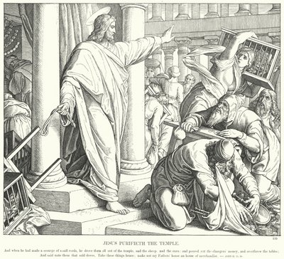 Jesus Purifies the Temple by Julius (after) Schnorr von Carolsfeld