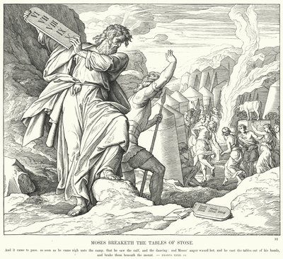 Moses Breaks the Tables of Stone by Julius (after) Schnorr von Carolsfeld