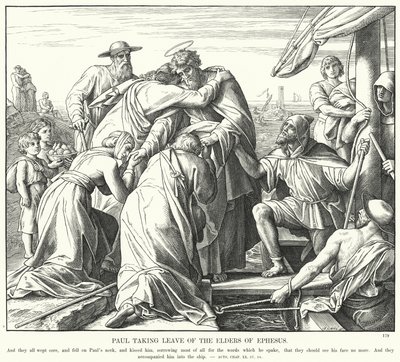 Paul Taking Leave of the Elders of Ephesus by Julius (after) Schnorr von Carolsfeld