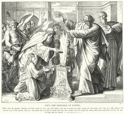 Paul and Barnabas at Lystra by Julius (after) Schnorr von Carolsfeld