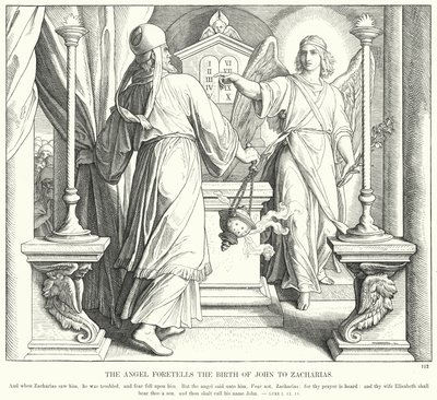 The Angel Foretells the Birth of John to Zacharias by Julius (after) Schnorr von Carolsfeld