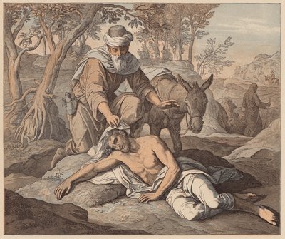 The Good Samaritan, St Luke, X, 33, 34 by Julius (after) Schnorr von Carolsfeld