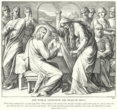 The Woman Anoints the Head of Jesus by Julius (after) Schnorr von Carolsfeld