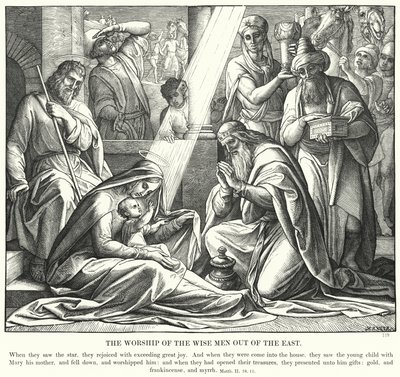The Worship of the Wise Men from the East (engraving) by Julius (after) Schnorr von Carolsfeld