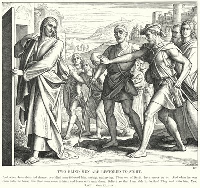 Two Blind Men are Restored to Sight by Julius (after) Schnorr von Carolsfeld