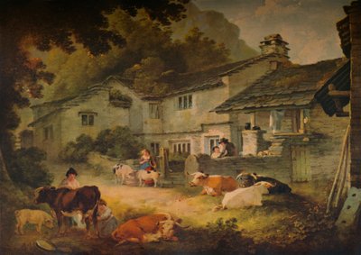 Cottage Scenery with Cattle, at Ambleside, 1803 by Julius Caesar Ibbetson