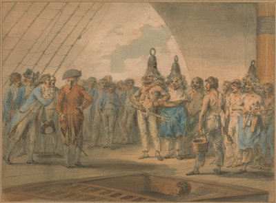 Crossing the Line Ceremony on Board the Ship, "Vestal" by Julius Caesar Ibbetson