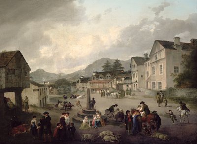 The Market Place at Ambleside by Julius Caesar Ibbetson