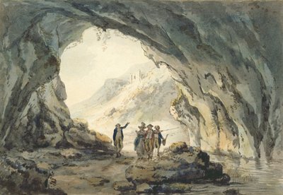 Travellers by a Cave by Julius Caesar Ibbetson