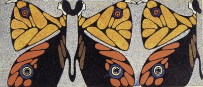 Woman butterfly (optical illusion) - stylized drawing by Klinger, in 