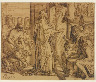 David the Psalmist - Adoration by Julius Schnorr von Carolsfeld