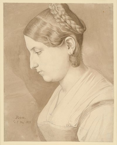 Italian Woman. Bust, Seen from the Side, Facing Left by Julius Schnorr von Carolsfeld