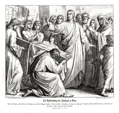 Resurrection of the boy from Nain, Gospel of Luke by Julius Schnorr von Carolsfeld