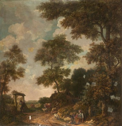 Wallpaper with Dutch Landscape, Belonging to the Hall of Nieuwe Doelenstraat 22 by Jurriaan Andriessen
