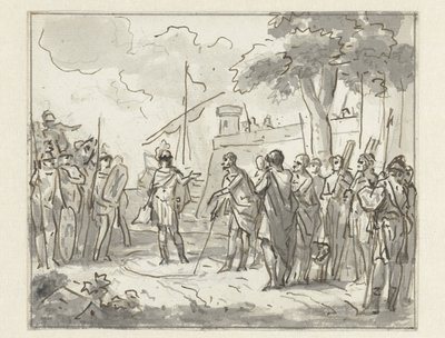 Laenas Draws a Circle around Antiochus IV Epiphanes in the Sand by Jurriaan Andriessen